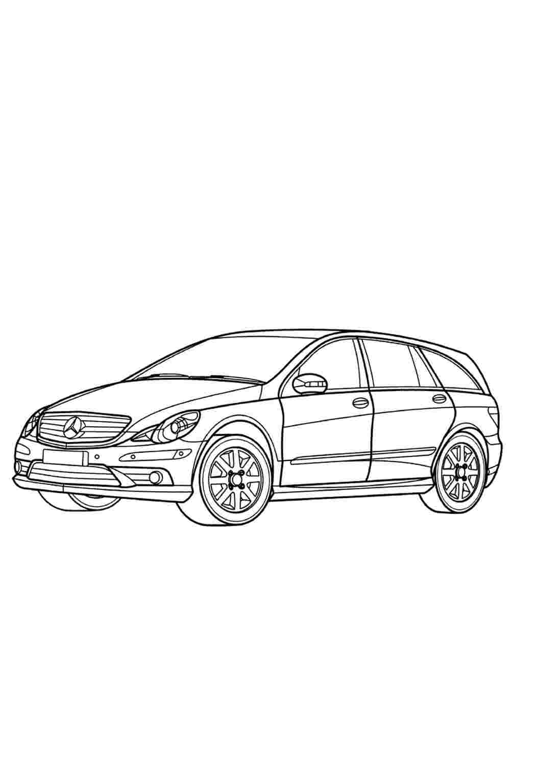 Раскраска Гарні розмальовки Розфарбування Mercedes Benz Mercedes R350 CDI
