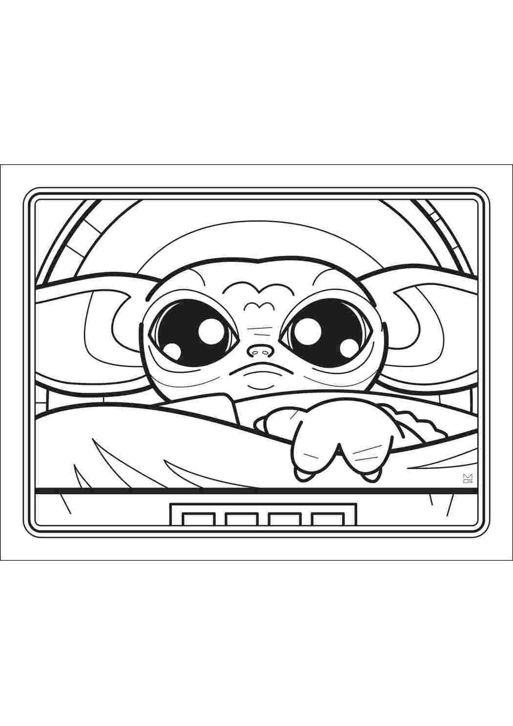 Раскраска Гарні розмальовки Розфарбування Бебі Йоди Милий персонаж із Зоряних війн