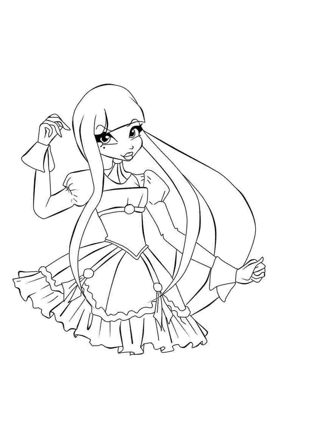 Раскраска Стелла з мультфільму Winx