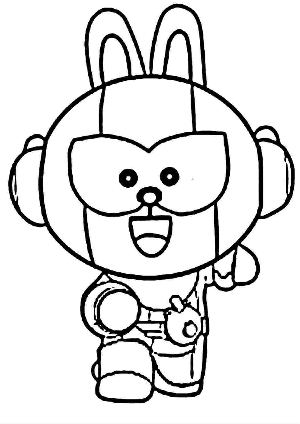 Раскраска Гарні розмальовки Незвичайний скін зайчика для гри Браво Старс гарна розмальовка для малюків