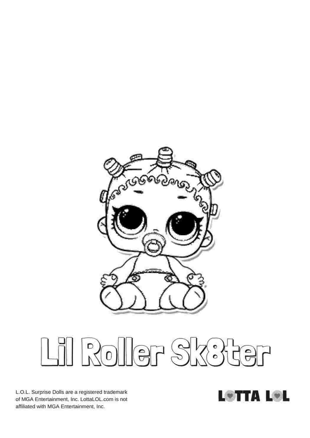 Раскраска Розфарбування Lil Roller Sk8ter розфарбування сестричка ролера скейтера