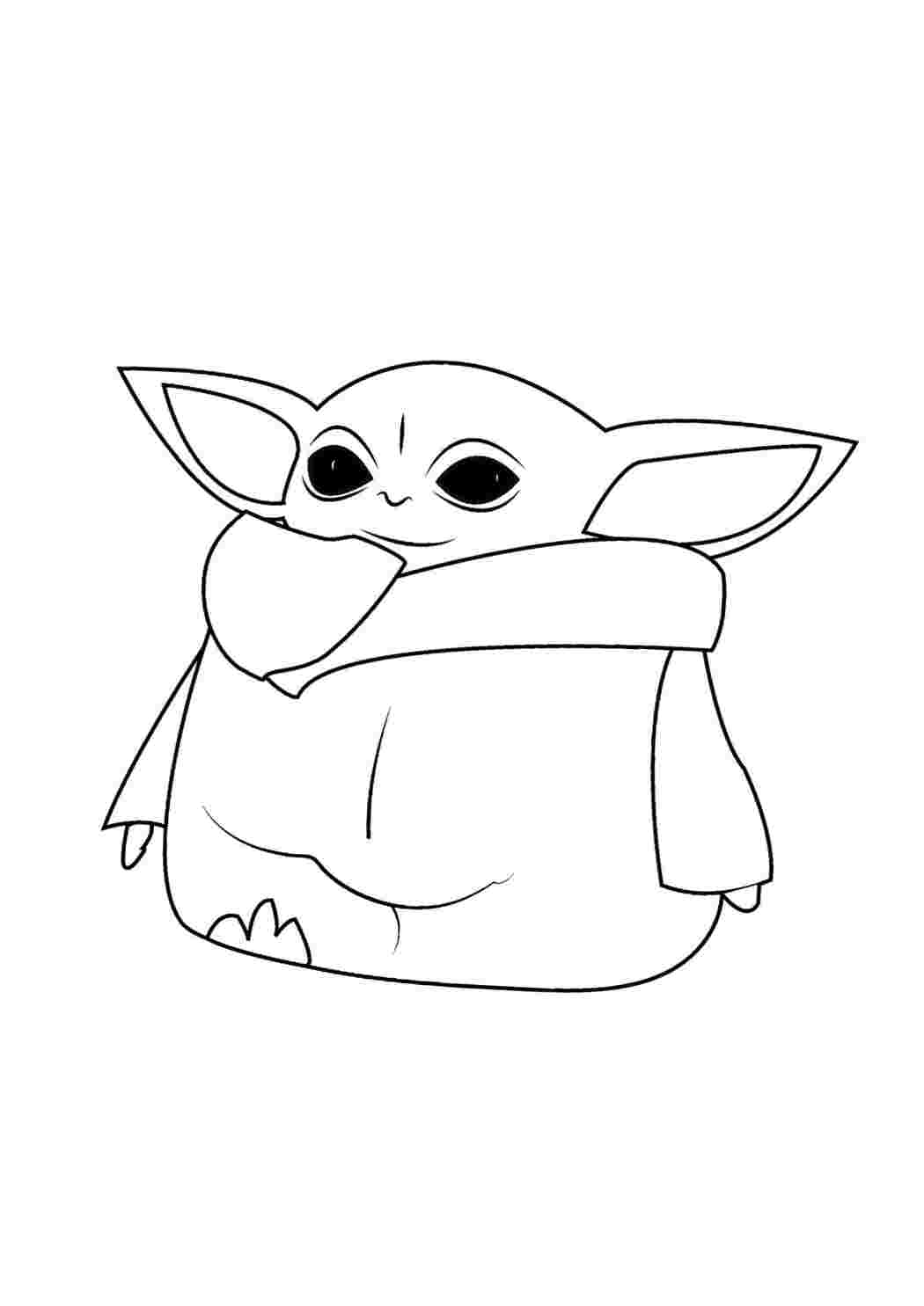 Раскраска Гарні розмальовки Розфарбування Бєбі Йода Милий персонаж