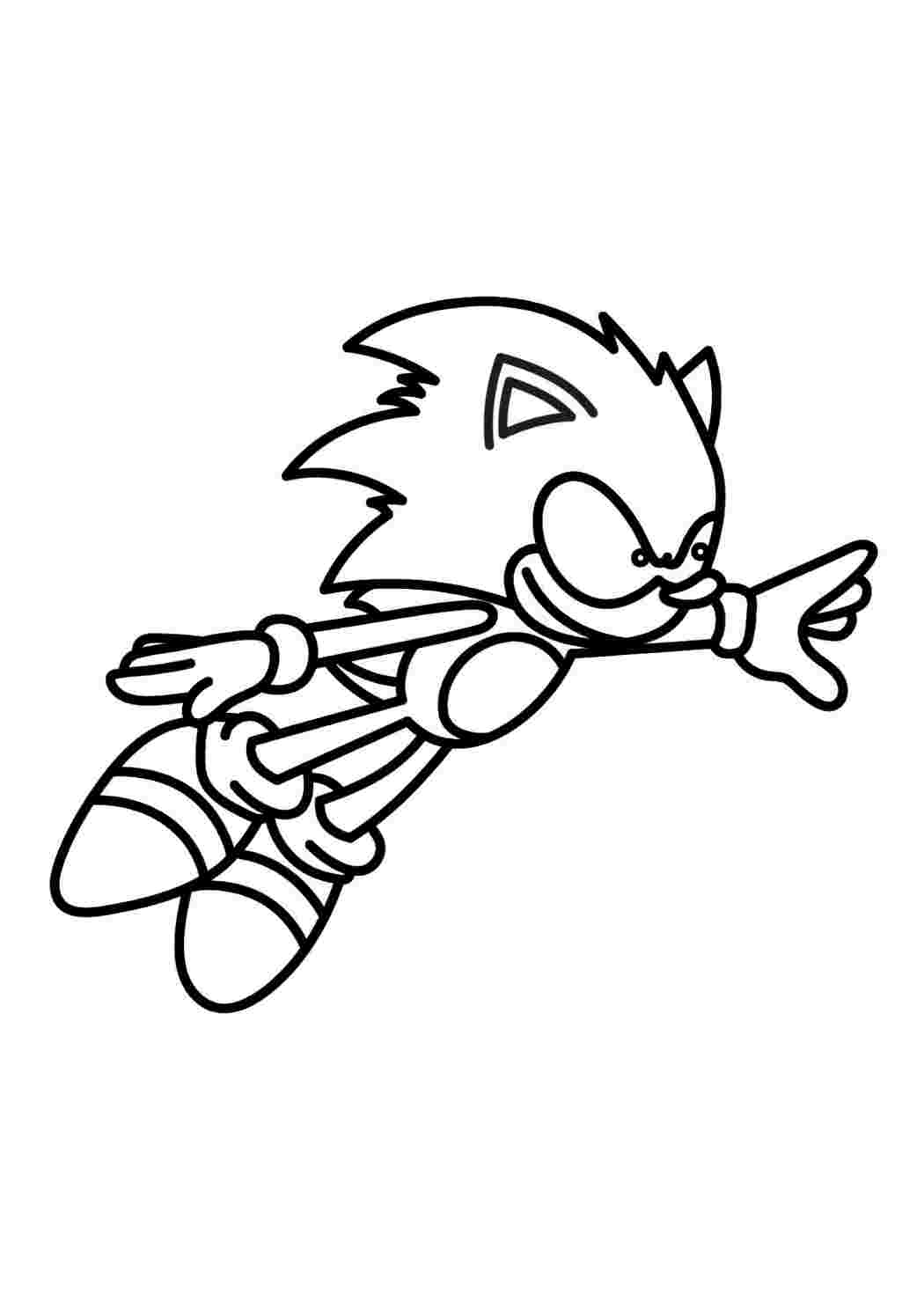 Раскраска Гарні розмальовки Розфарбування Соніка в польоті
