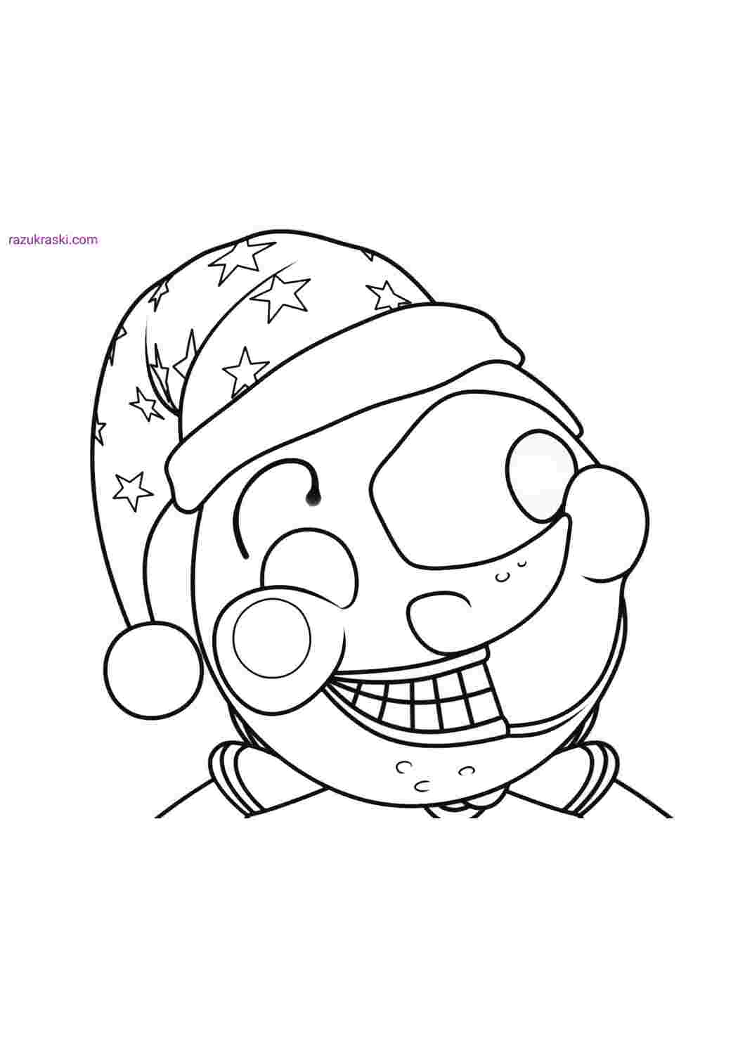 Раскраска Гарні розмальовки Розфарбування FNAF Луна Обличчя