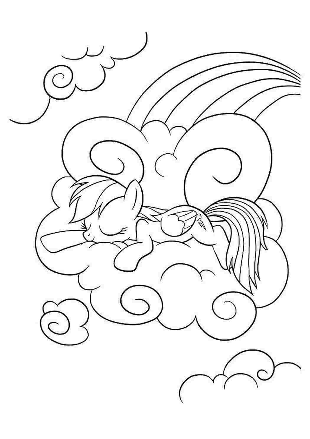 Раскраска Поні відпочиває