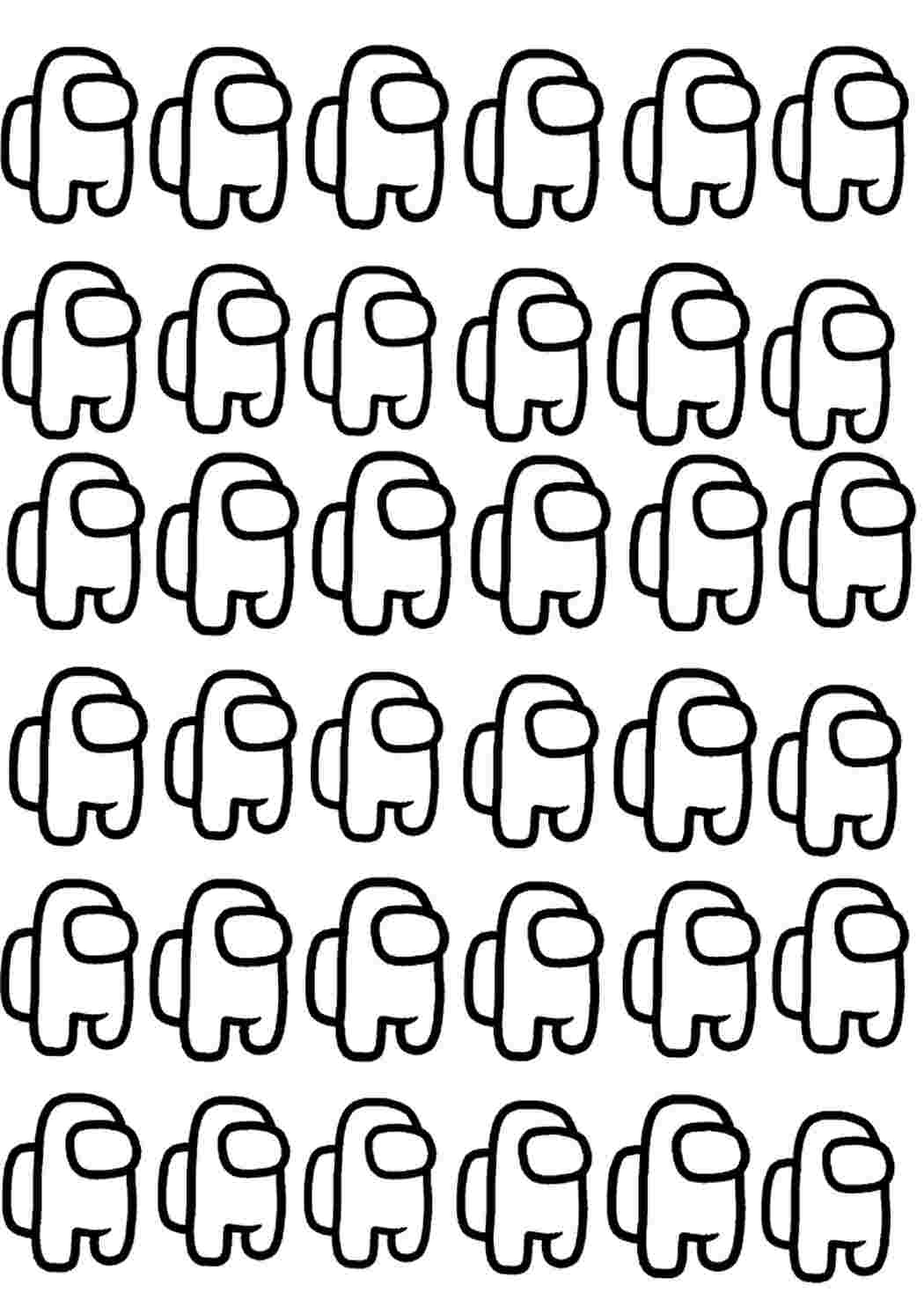 Раскраска Гарні розмальовки Багато персонажів Амонг Ас