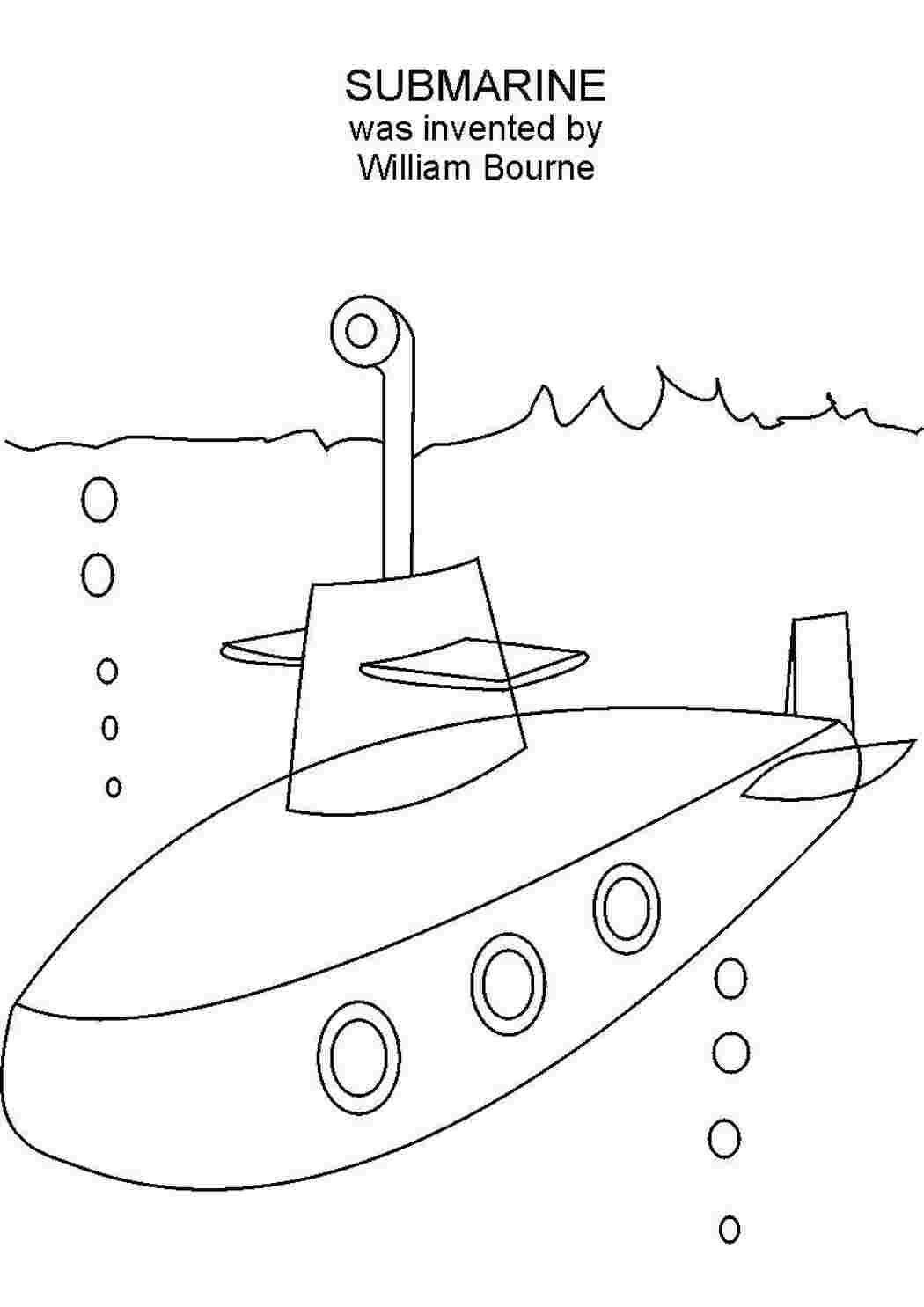 Раскраска Субмарина під водою