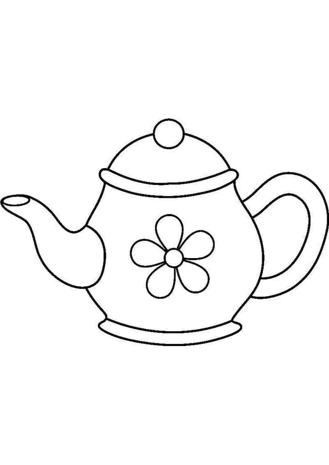 Раскраска Чайник з квіточкою