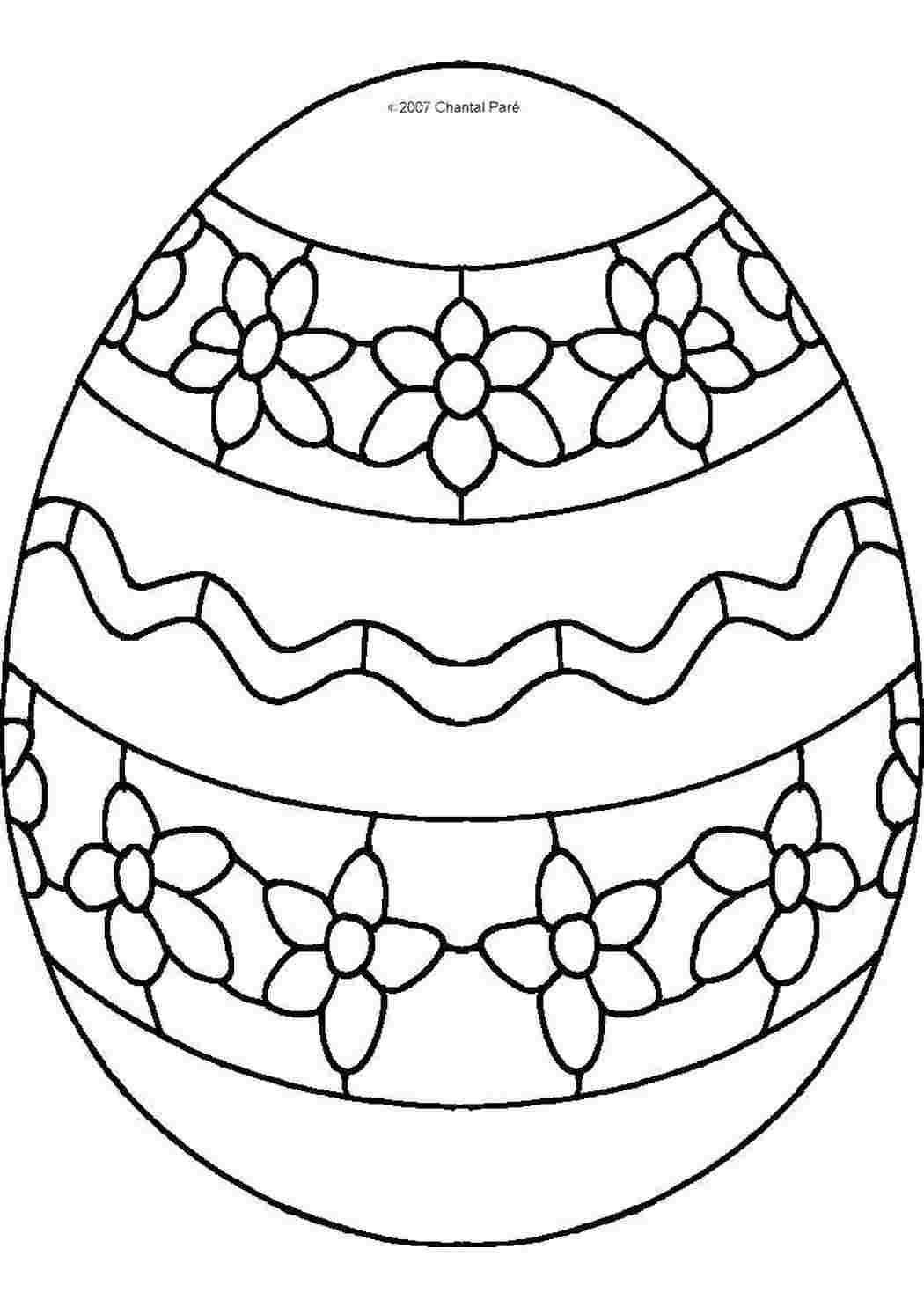 Раскраска Яйце в візерунках та квіточках