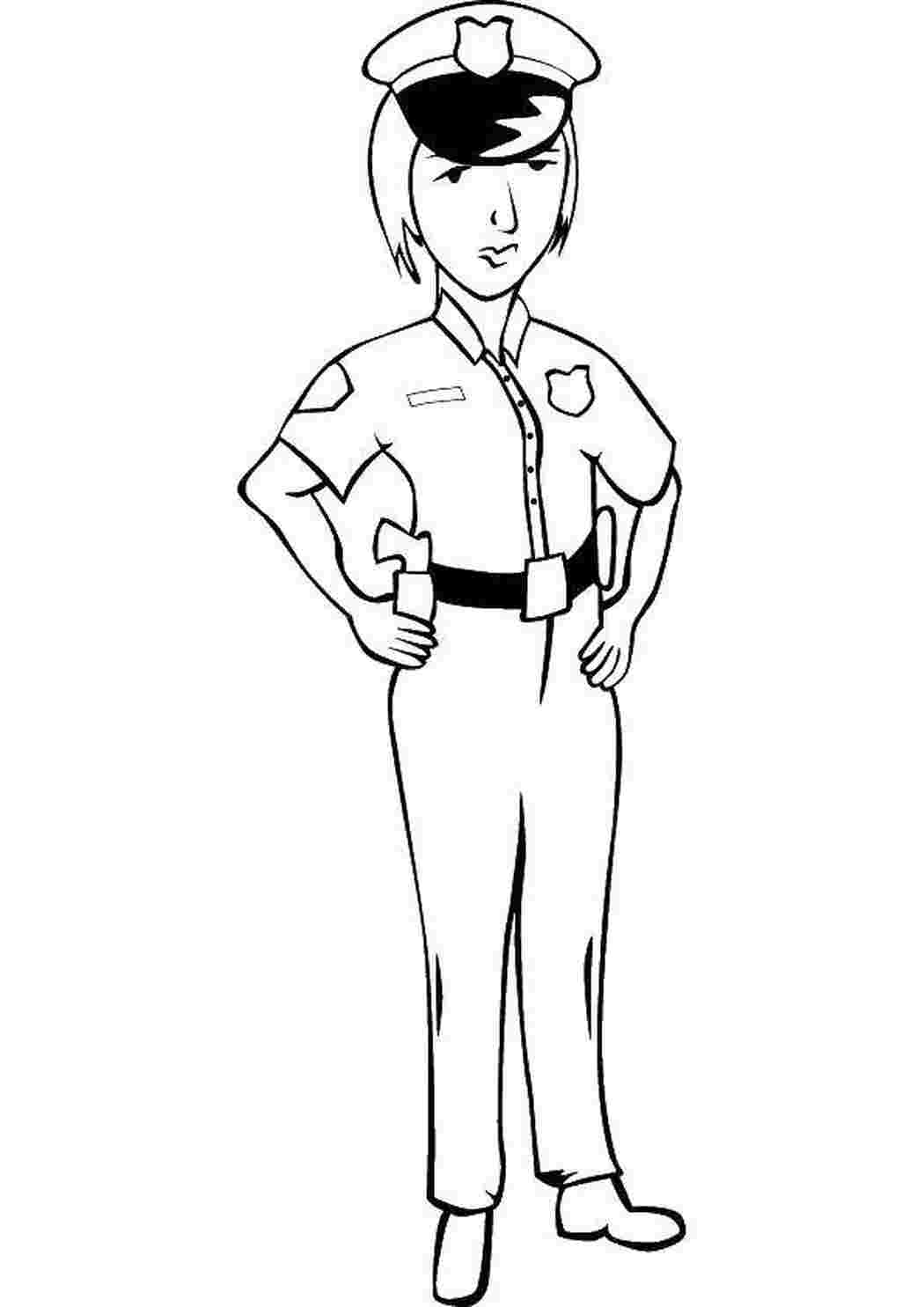 Раскраска Жінка поліцейська