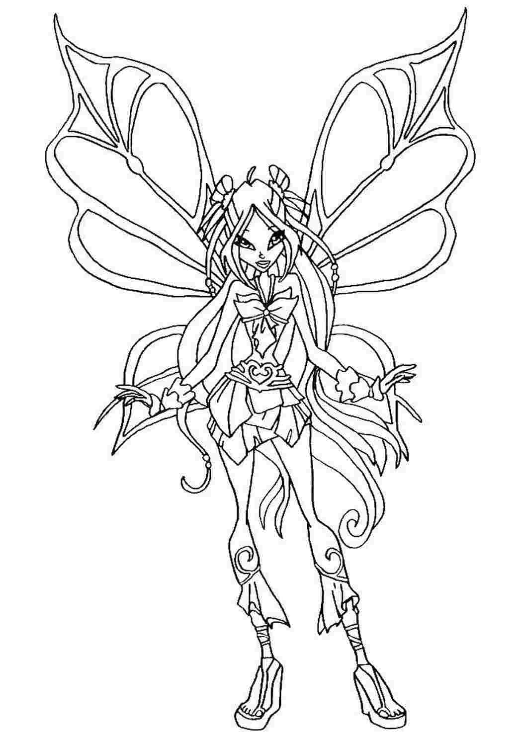 Раскраска Флора з мультфільму Winx