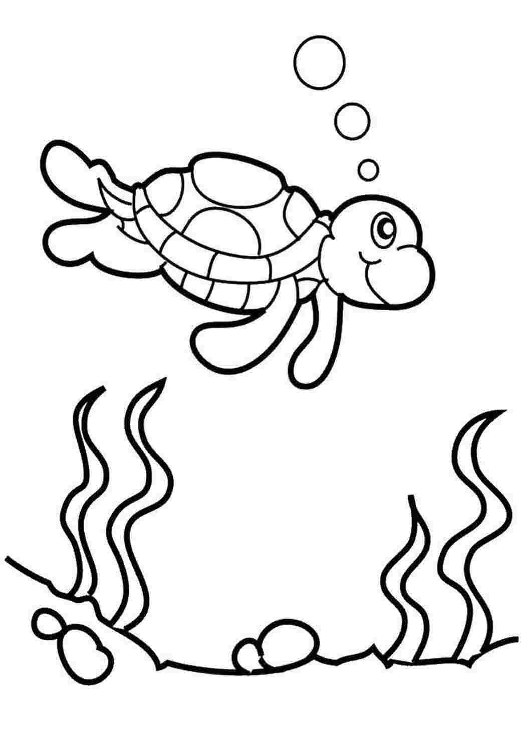 Раскраска Черепаха під водою