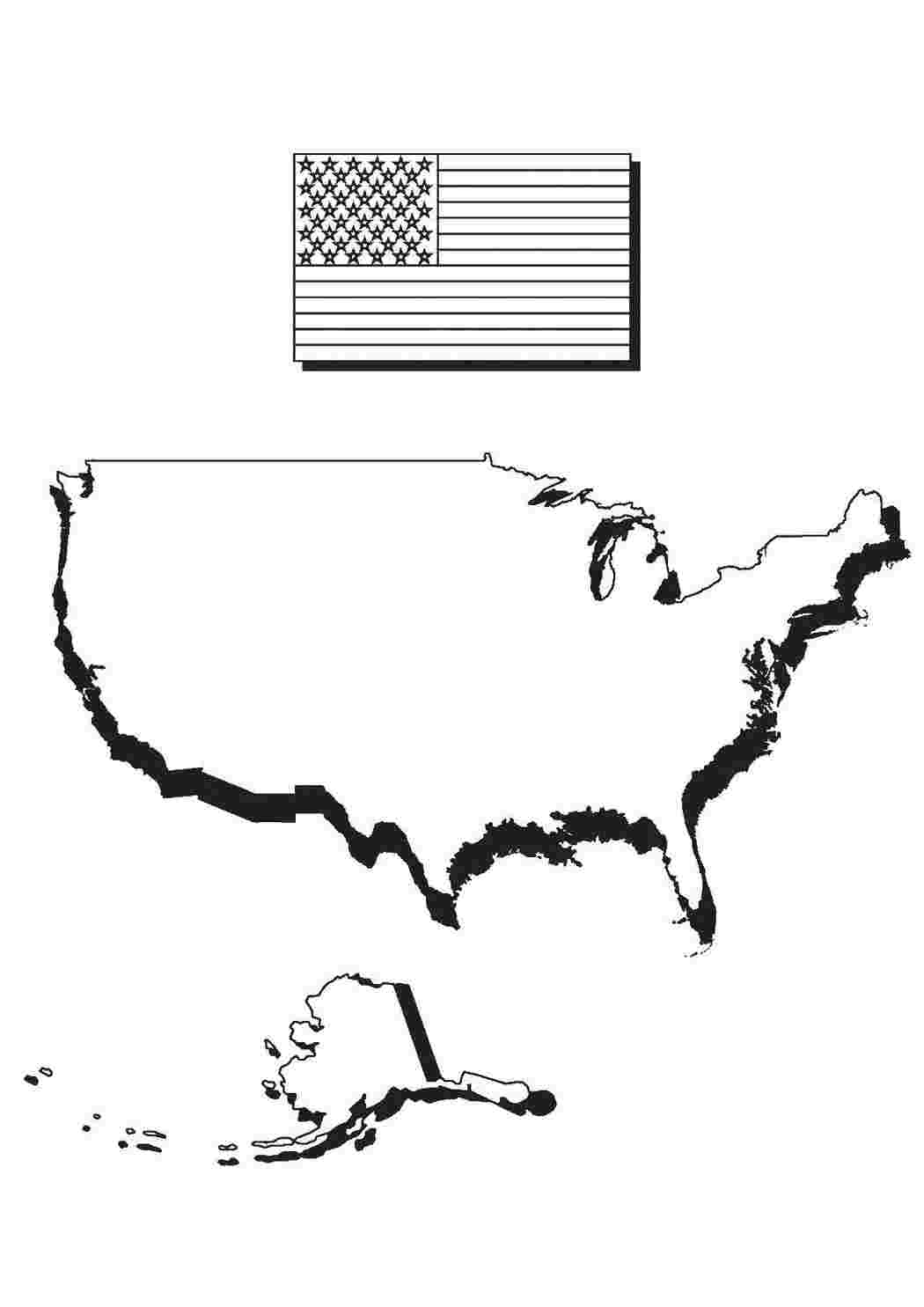 Раскраска Карта США