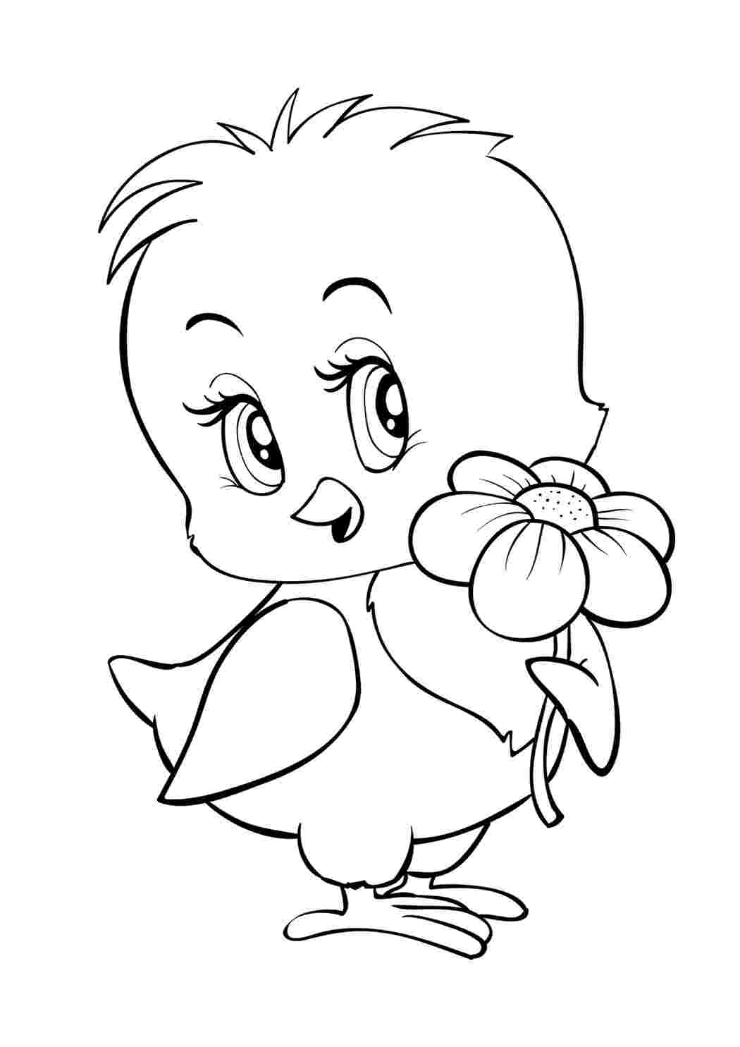 Раскраска розмальовки на тему курчата для дітей