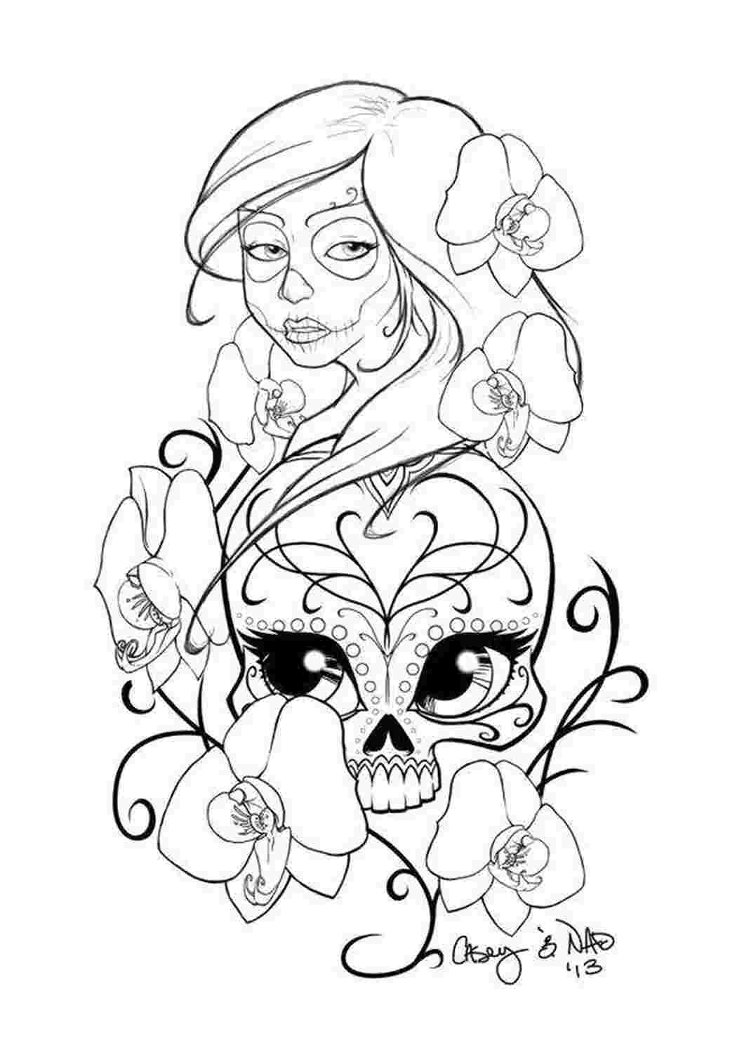 Раскраска Череп у візерунках