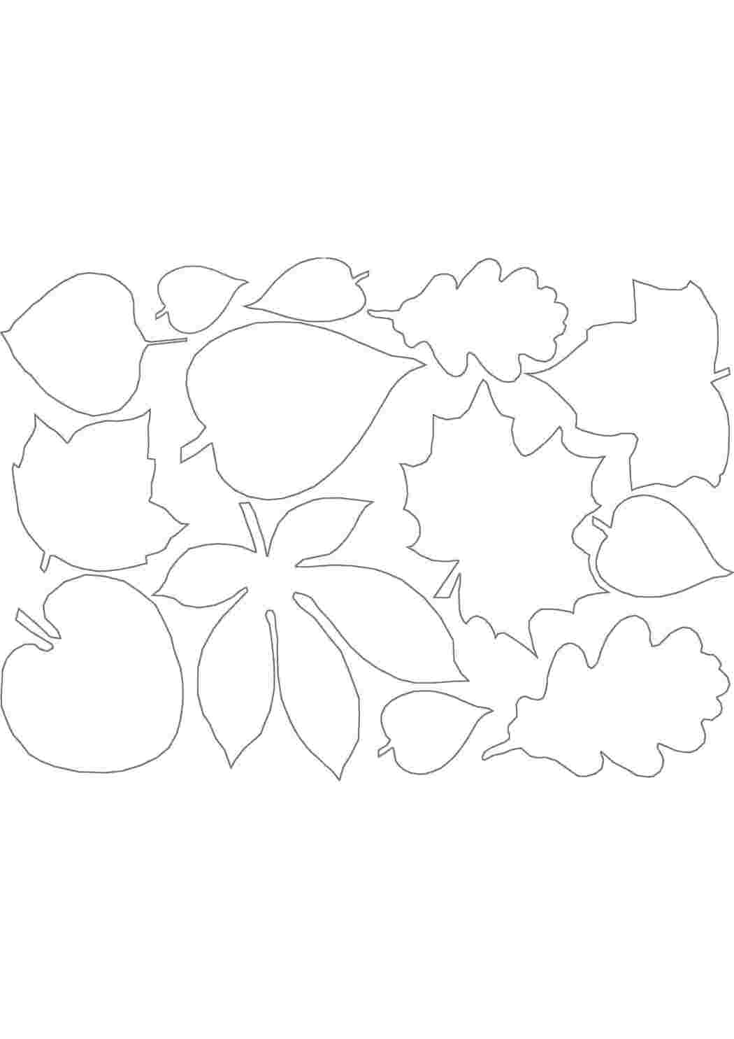 Раскраска Розфарбовувальні контури для вирізання листя дітям