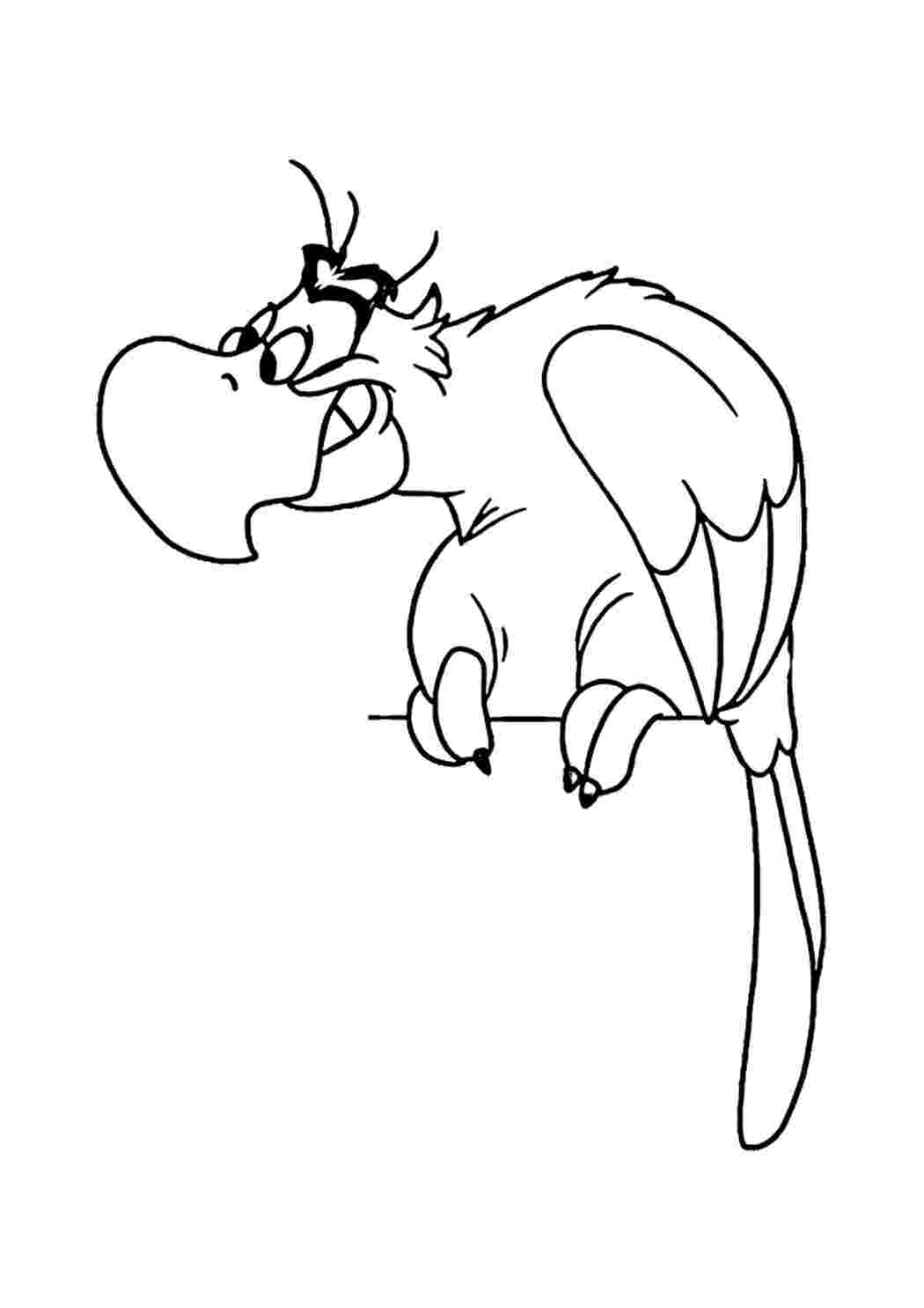 Раскраска Гарні розмальовки Папуга Яго з мультфільму Аладдін