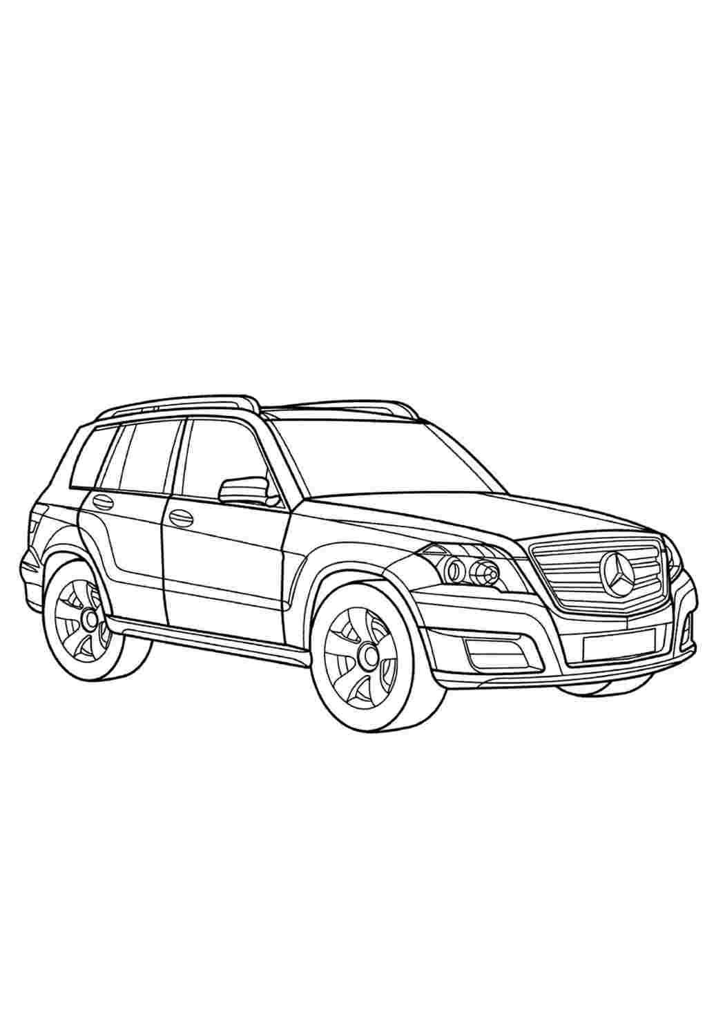 Раскраска Гарні розмальовки Розфарбування Мерседес Бенц Мерседес GLK 350