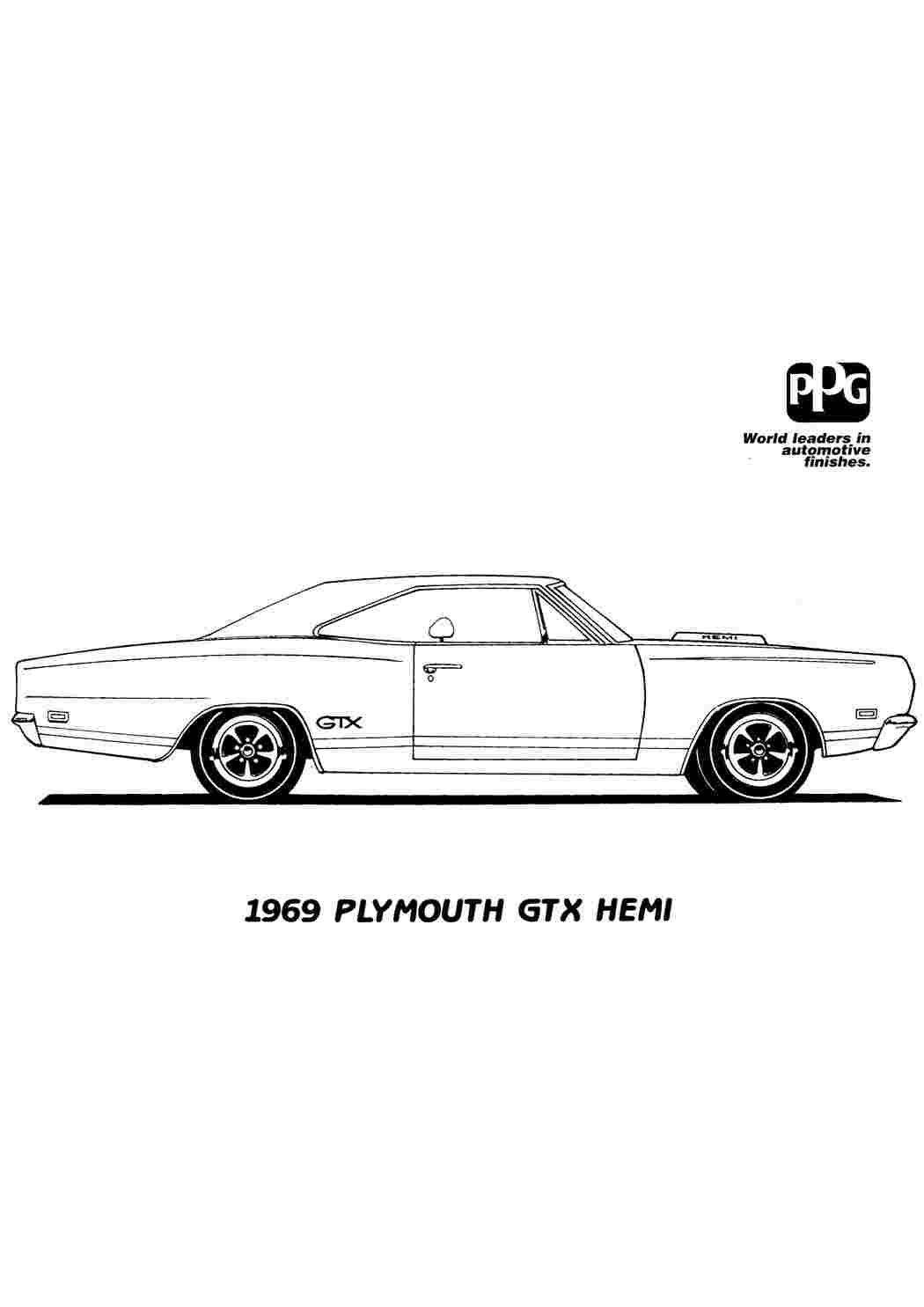 Раскраска Автомобіль 1969 року