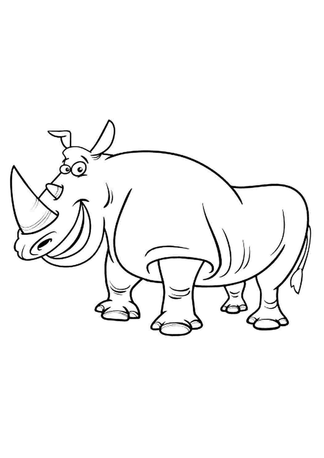Раскраска Тварини Африки Носоріг