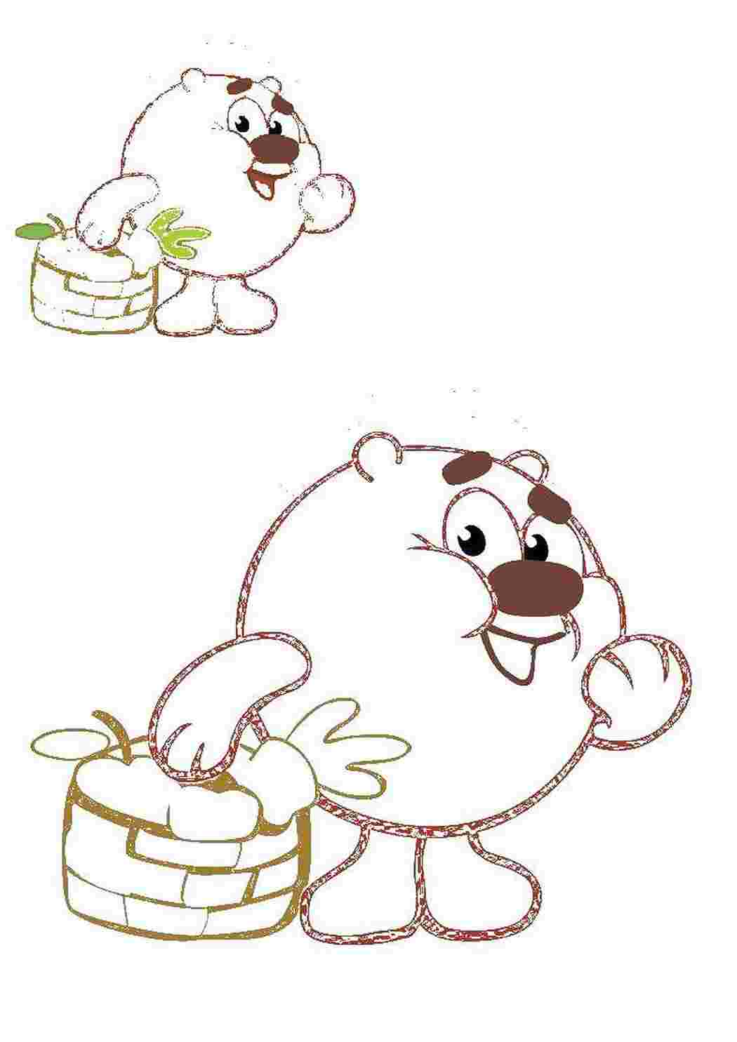 Раскраска Копатич з кошиком