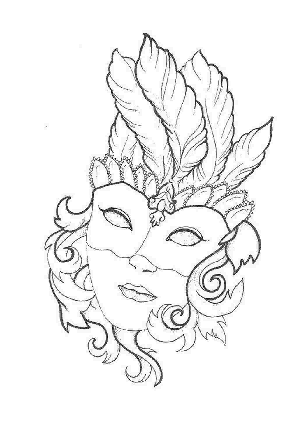 Раскраска Карнавальна маска
