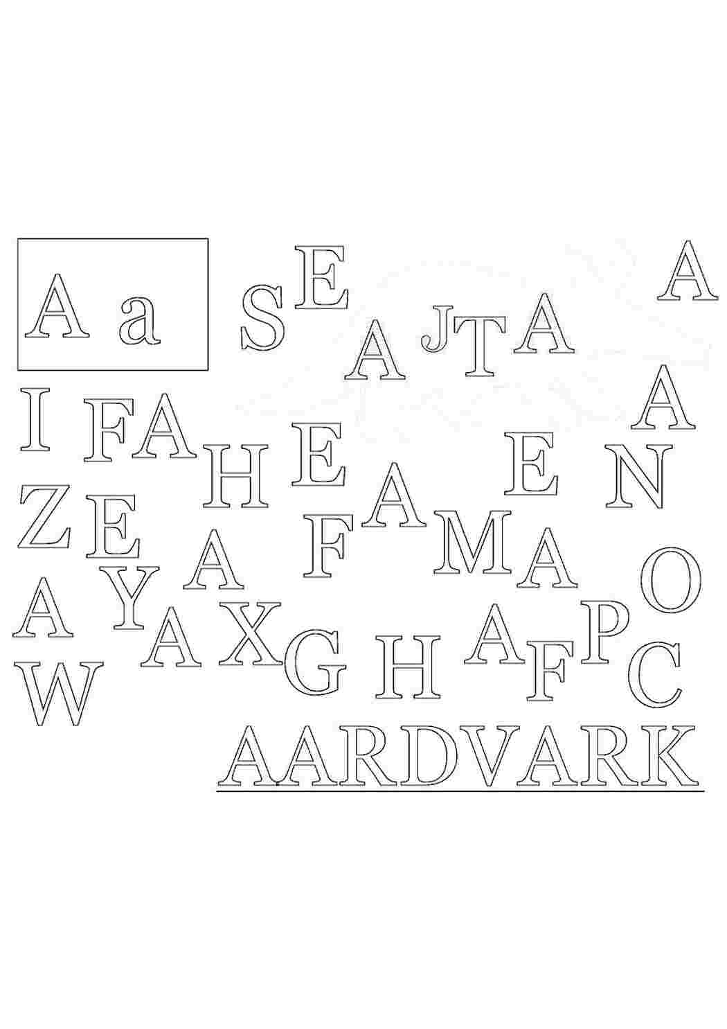 Раскраска Англійські літери Літера Аа