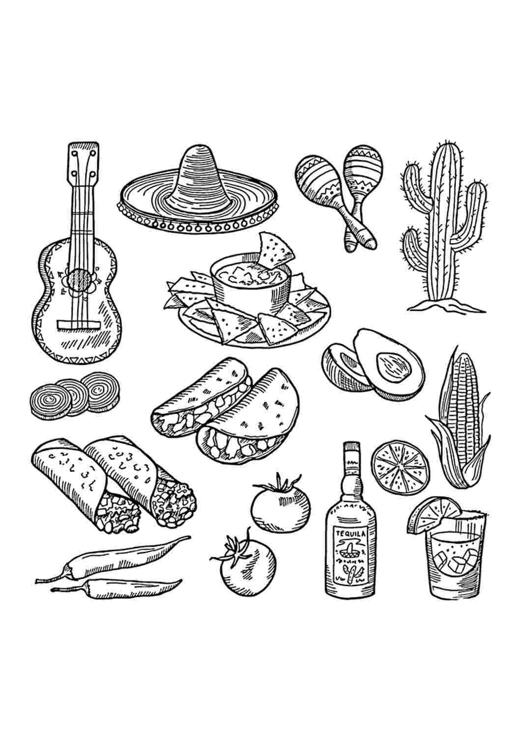 Раскраска Гарні розмальовки Їжа з Техасу