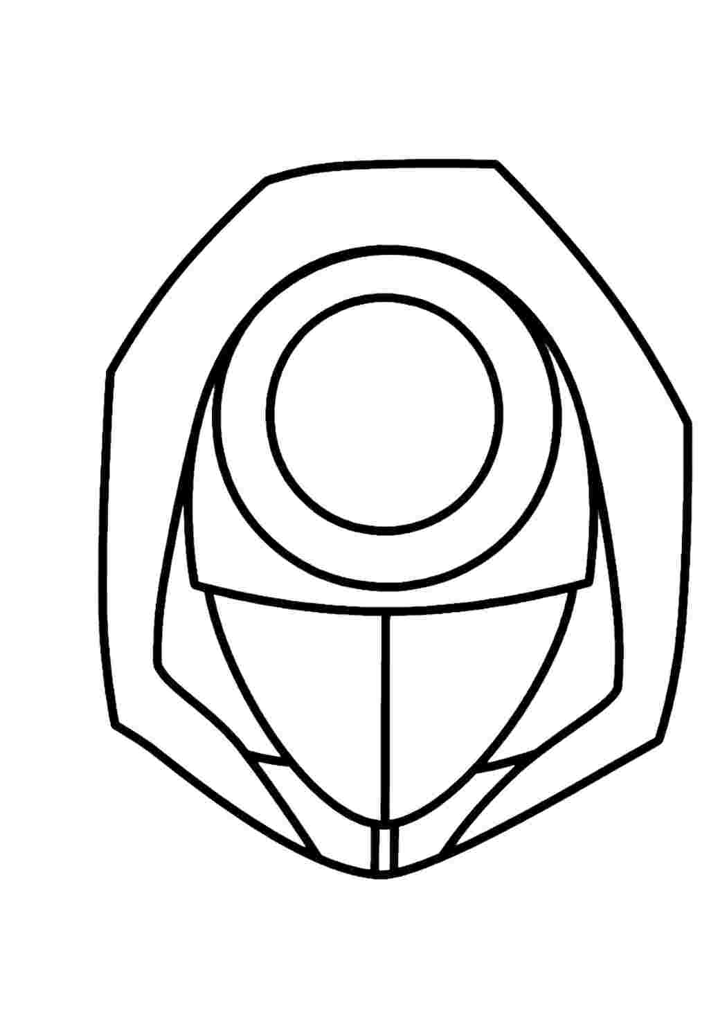 Раскраска Гарні розмальовки Розфарбування Гра в кальмара Маска охоронця