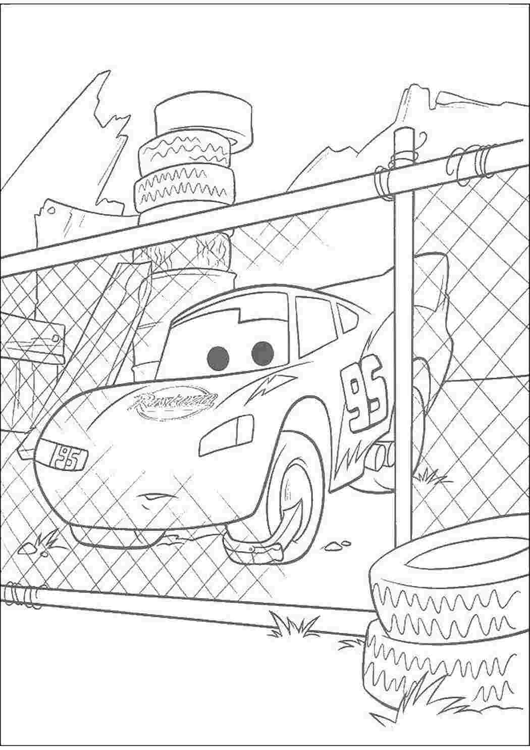 Раскраска Блискавка Маккуїн за ґратами