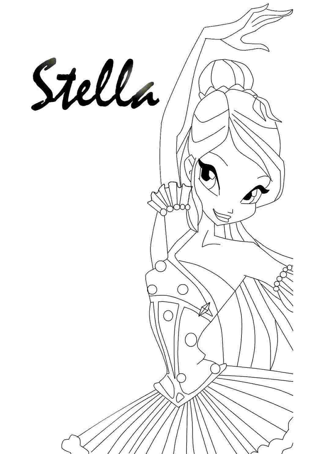 Раскраска Стелла з мультфільму Winx