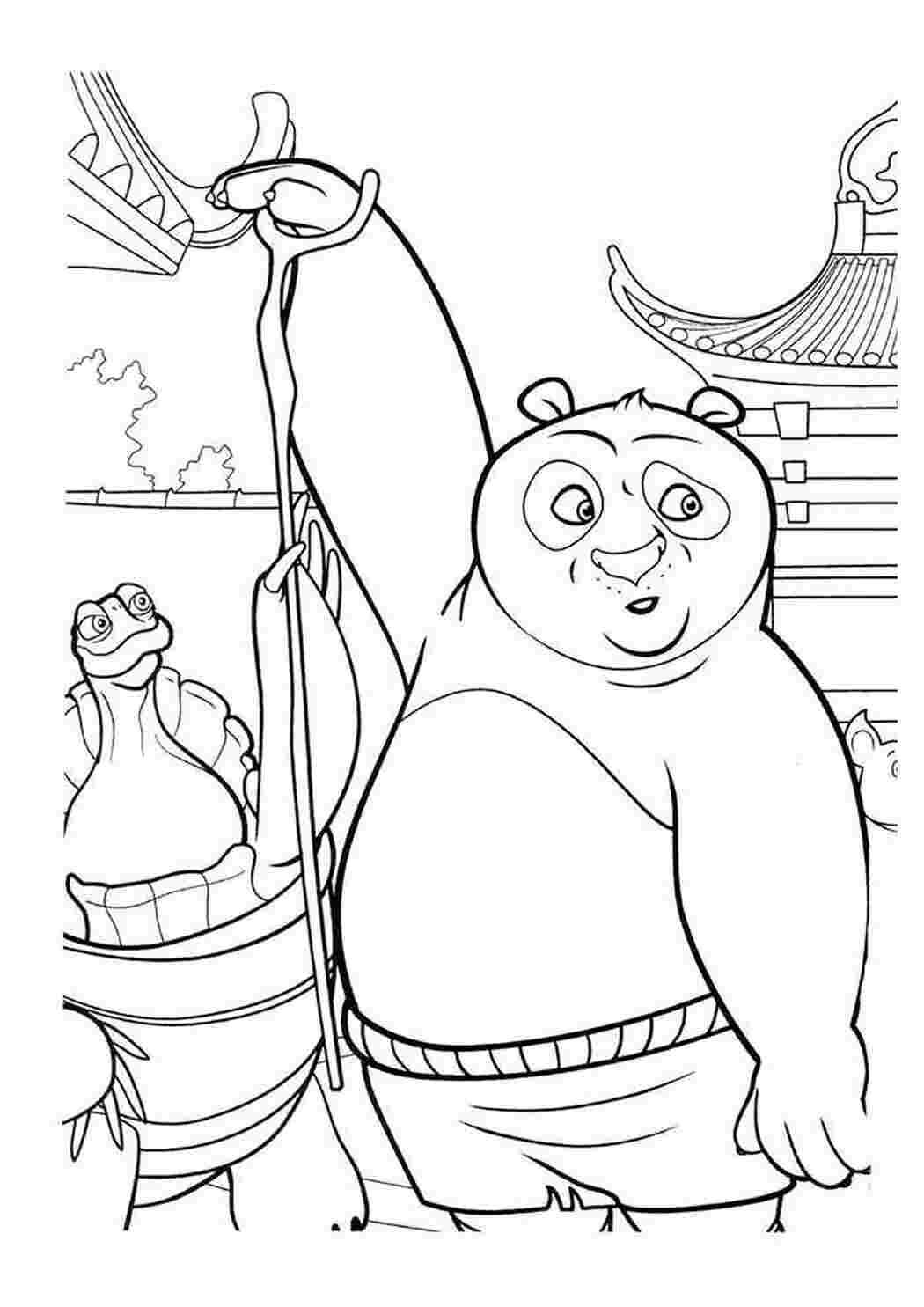 Раскраска Розфарбовки з пандами на деяких малюнках панда їсть бамбук