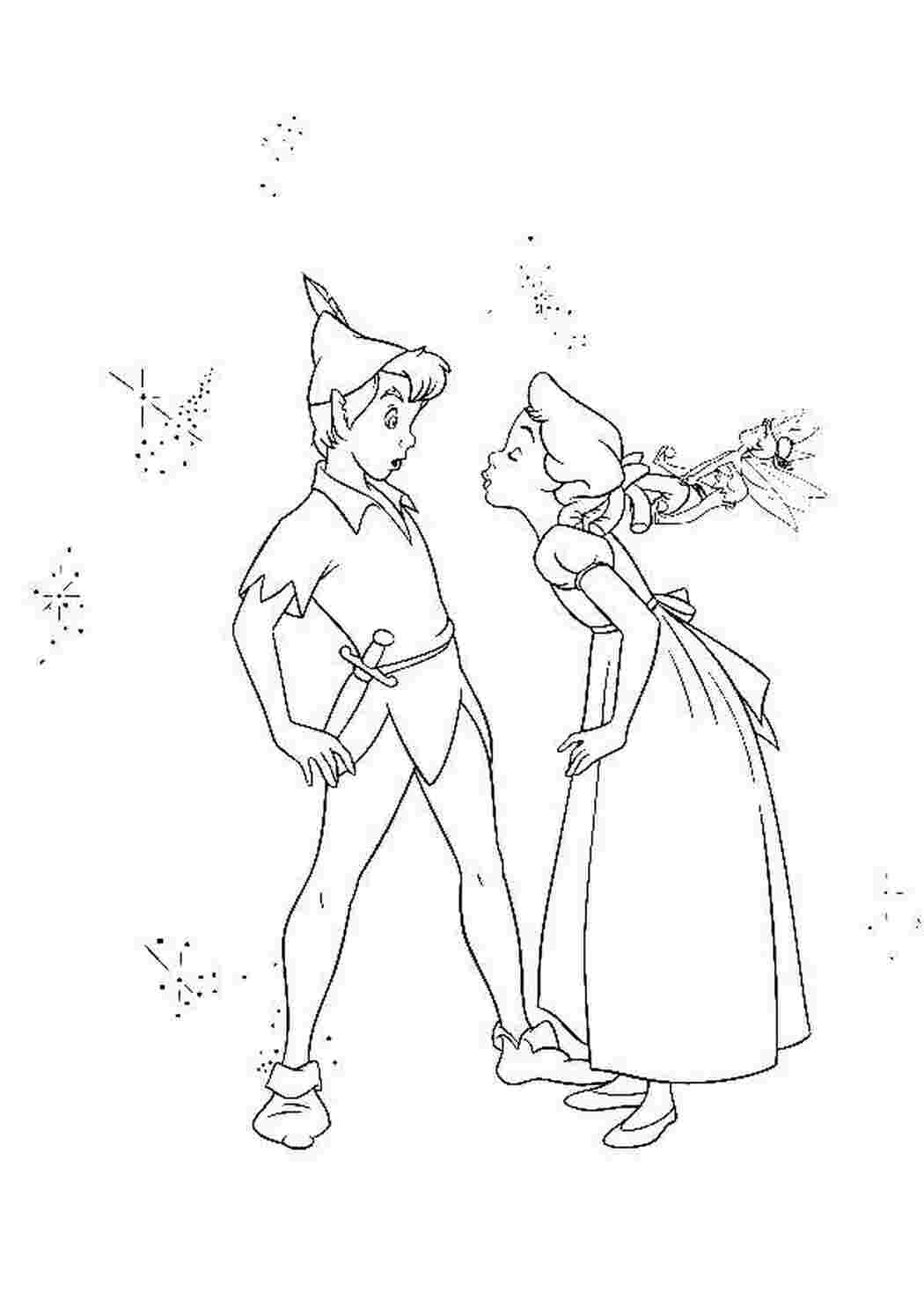 Раскраска Пітер Пен та дівчина