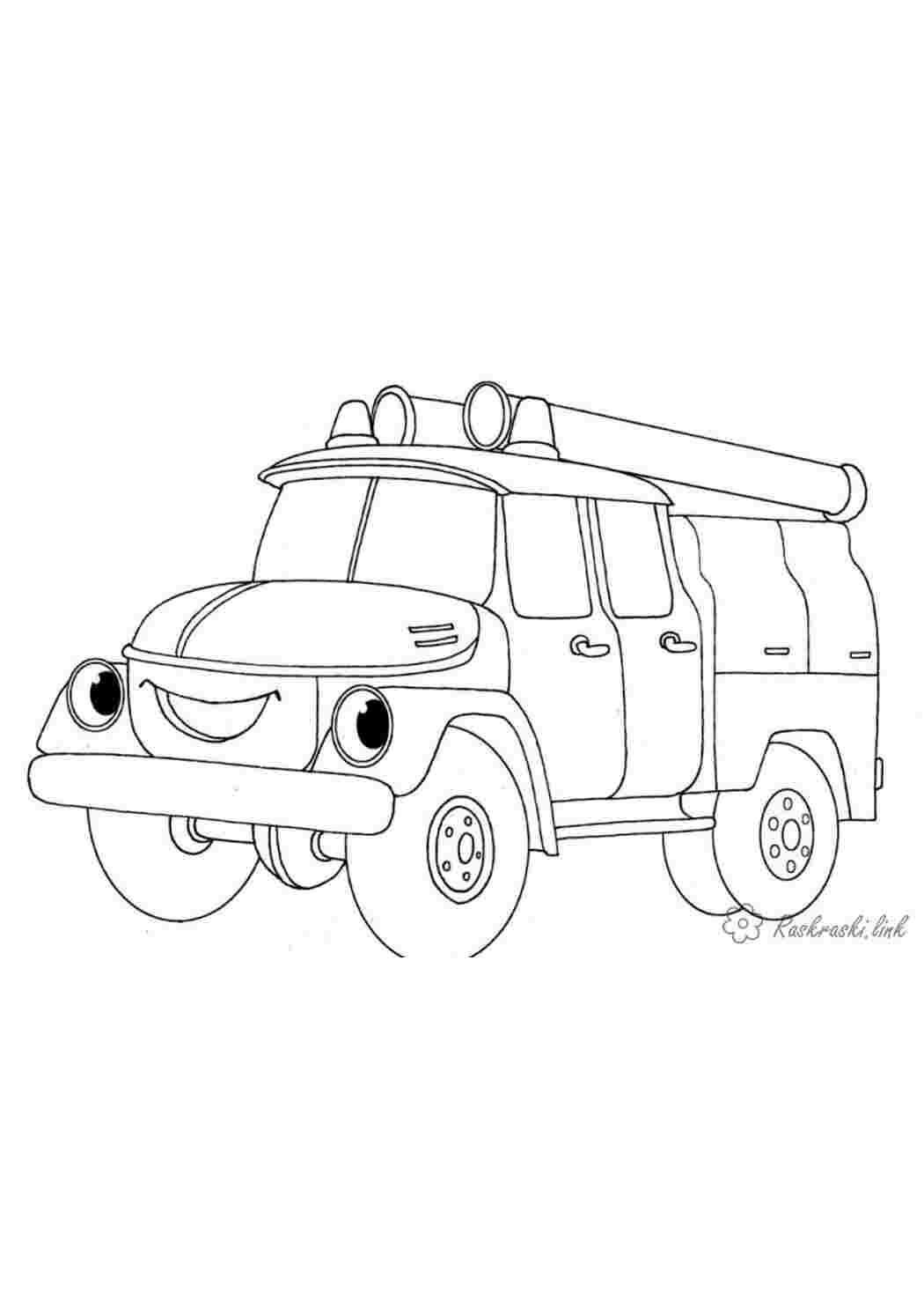 Раскраска пожежна машина
