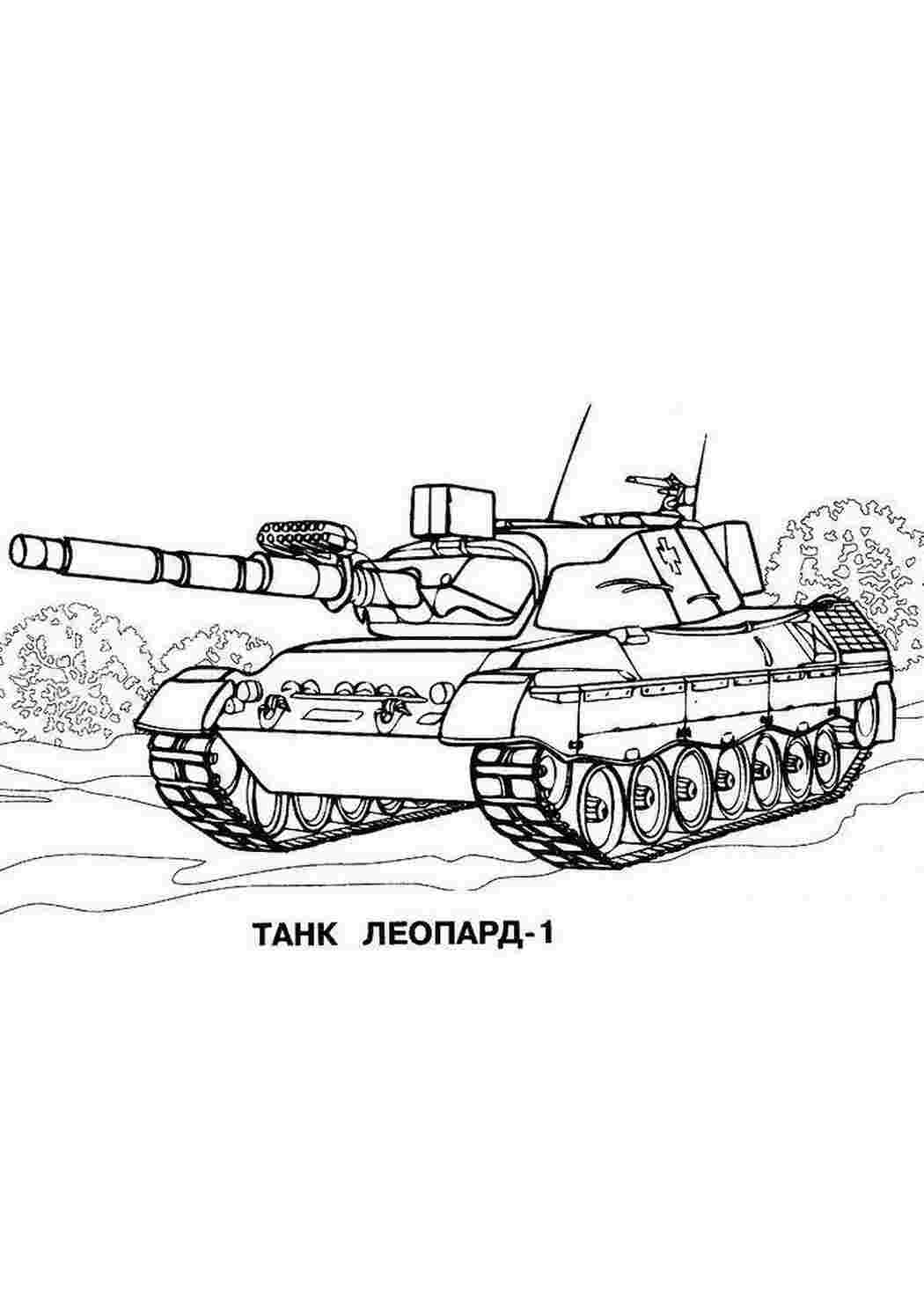 Раскраска Розфарбування дерева танк леопард 1 всередині солдат колеса дерева