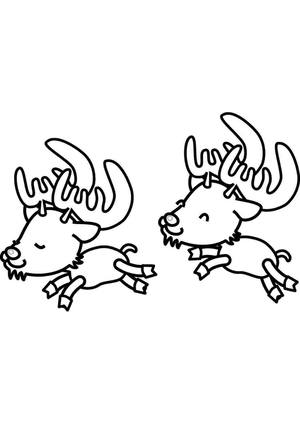 Раскраска Новий рік біжать олені
