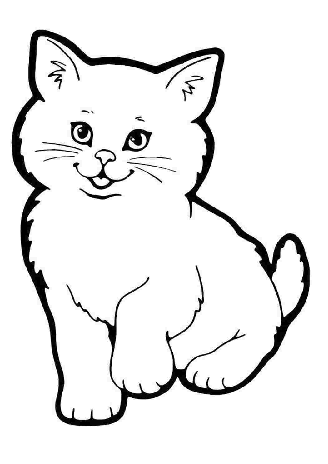 Раскраска Розфарбуй Милий котенок