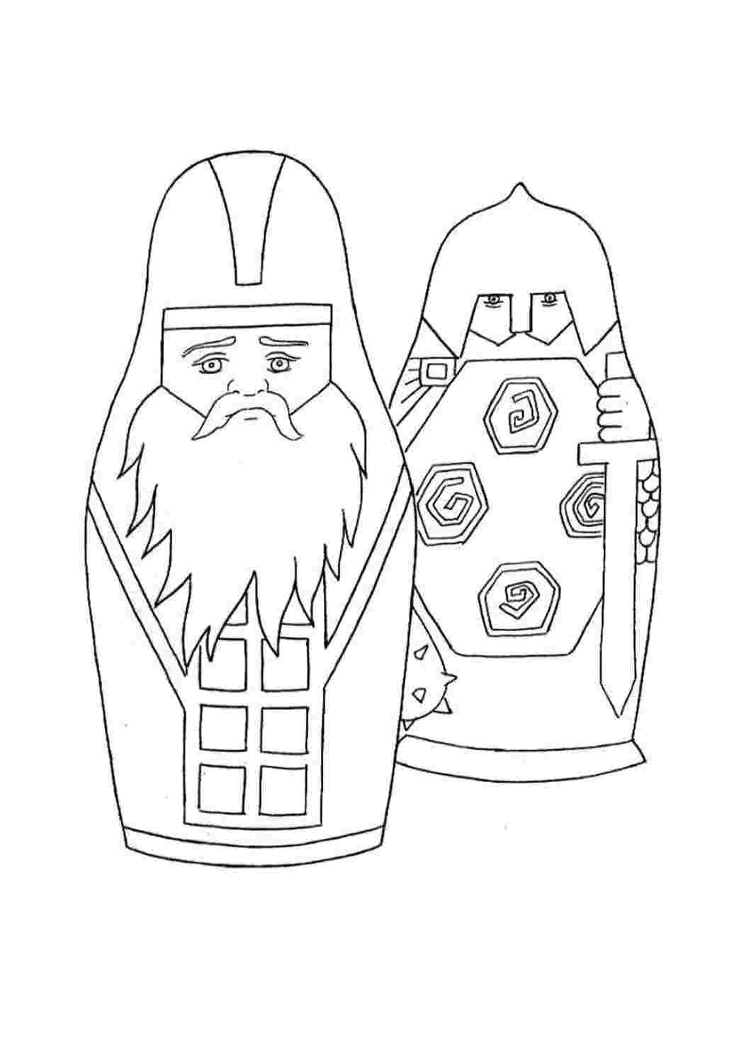 Раскраска Східна матрьошка