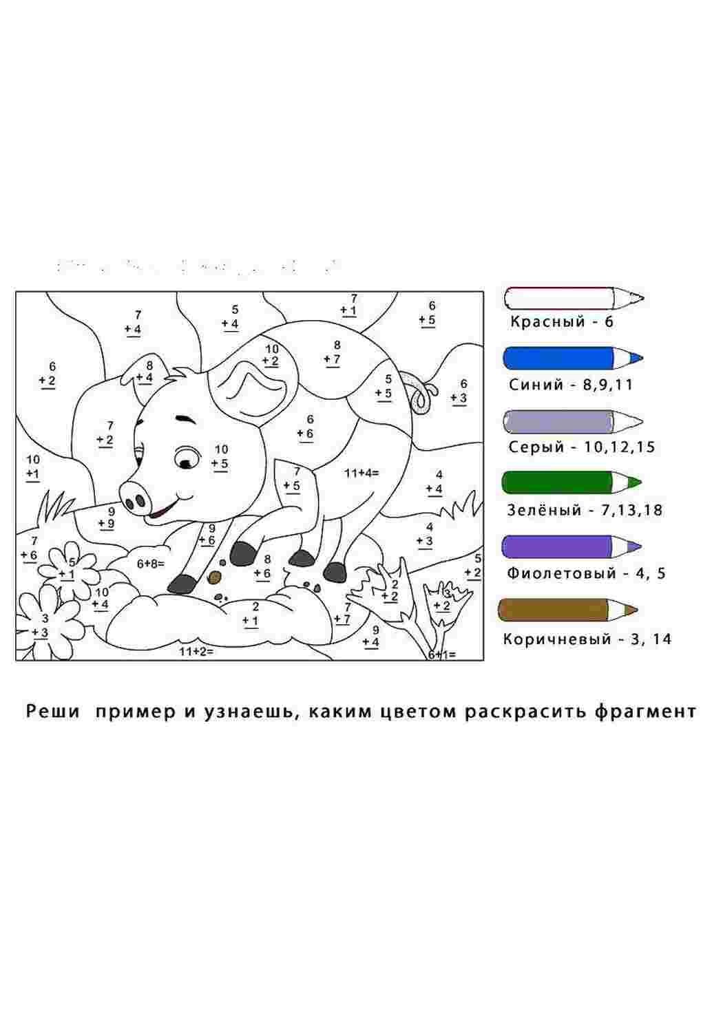 Раскраска свинка