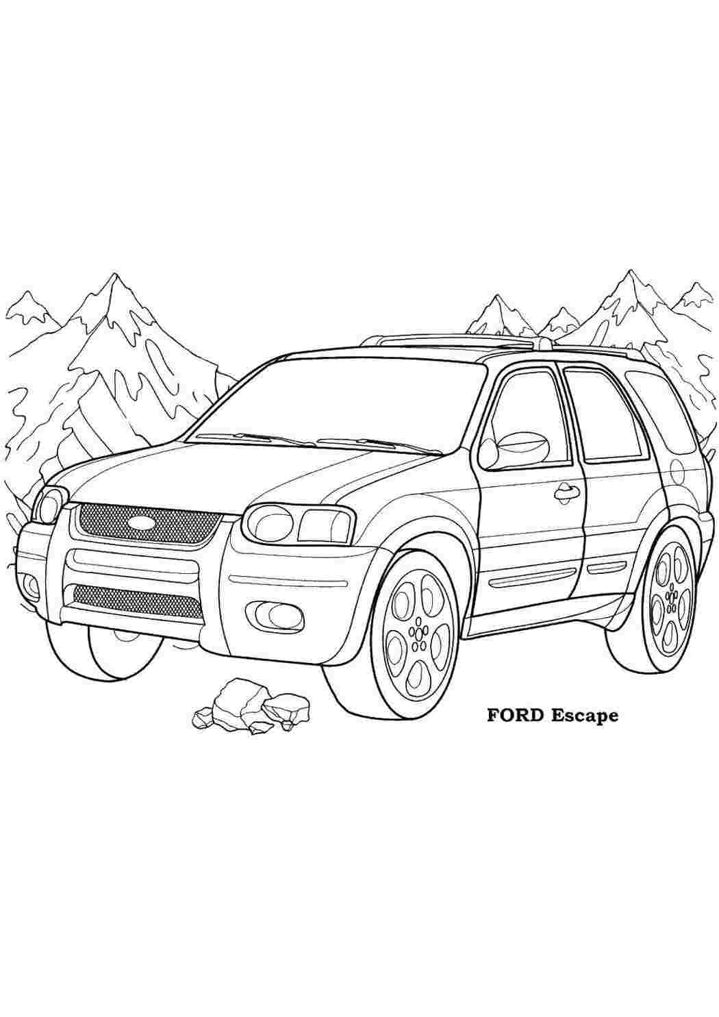 Раскраска Автомобіль Форд