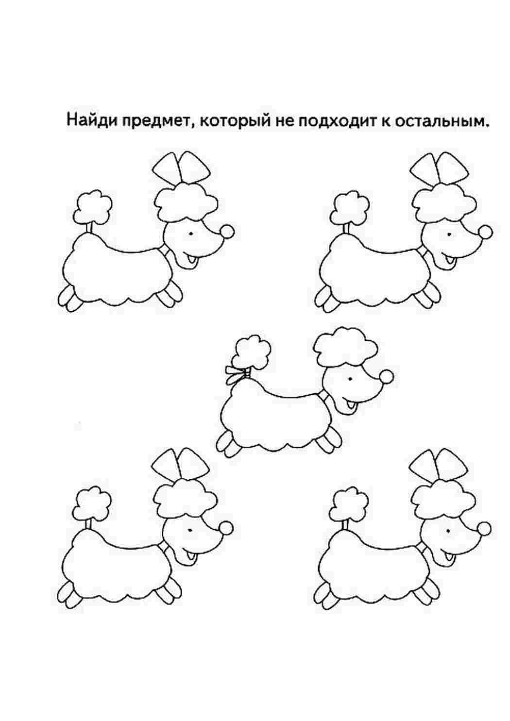 Раскраска Знайди відмінний предмет Ранній розвиток