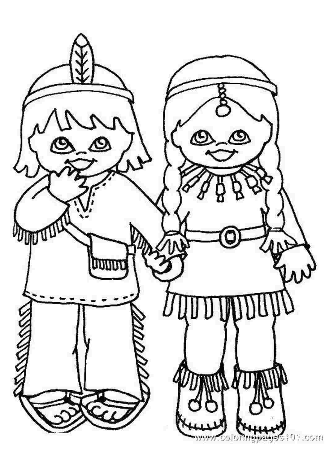 Раскраска Два індіанці