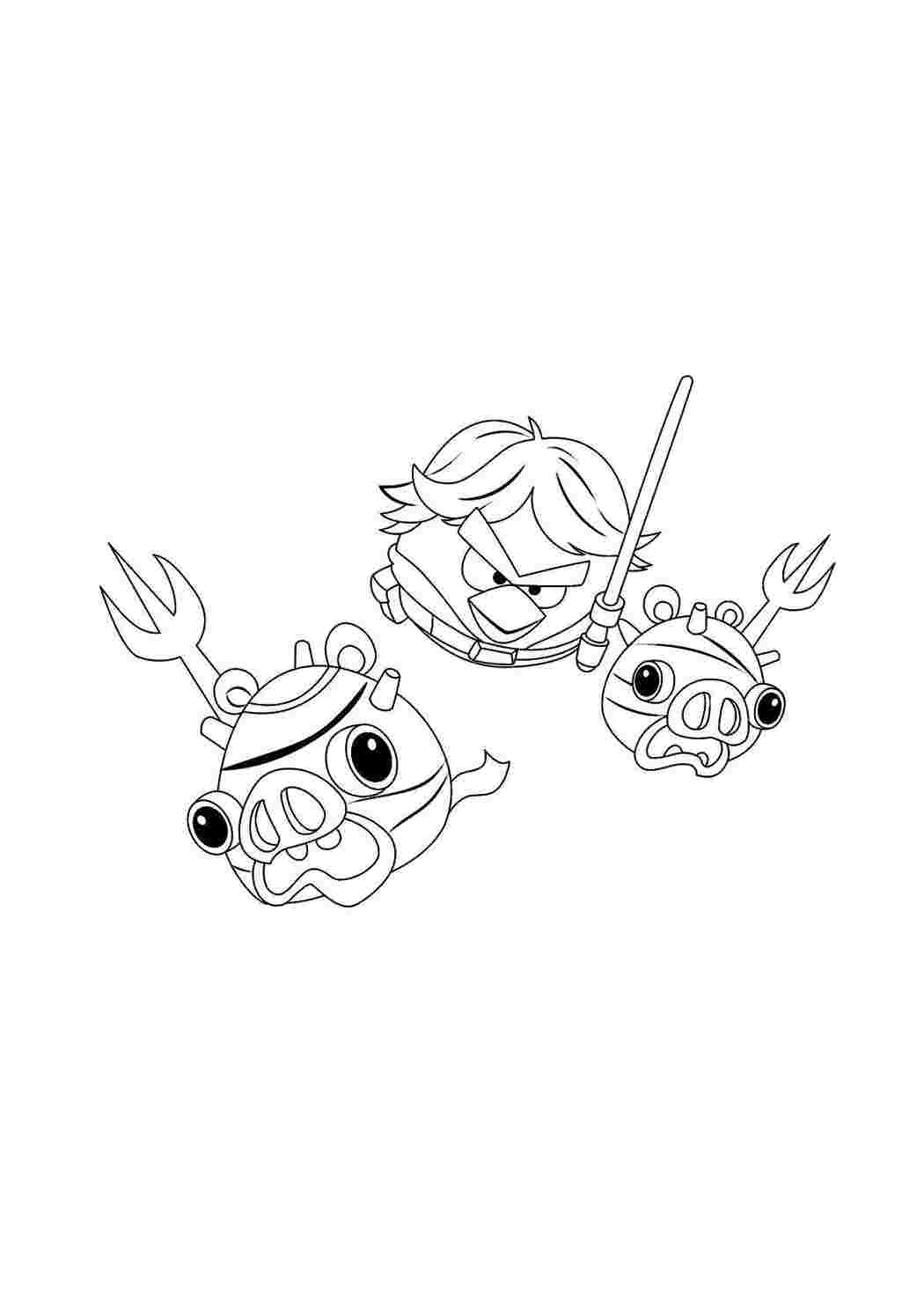 Раскраска Вепрі та птахи з Angry Birds