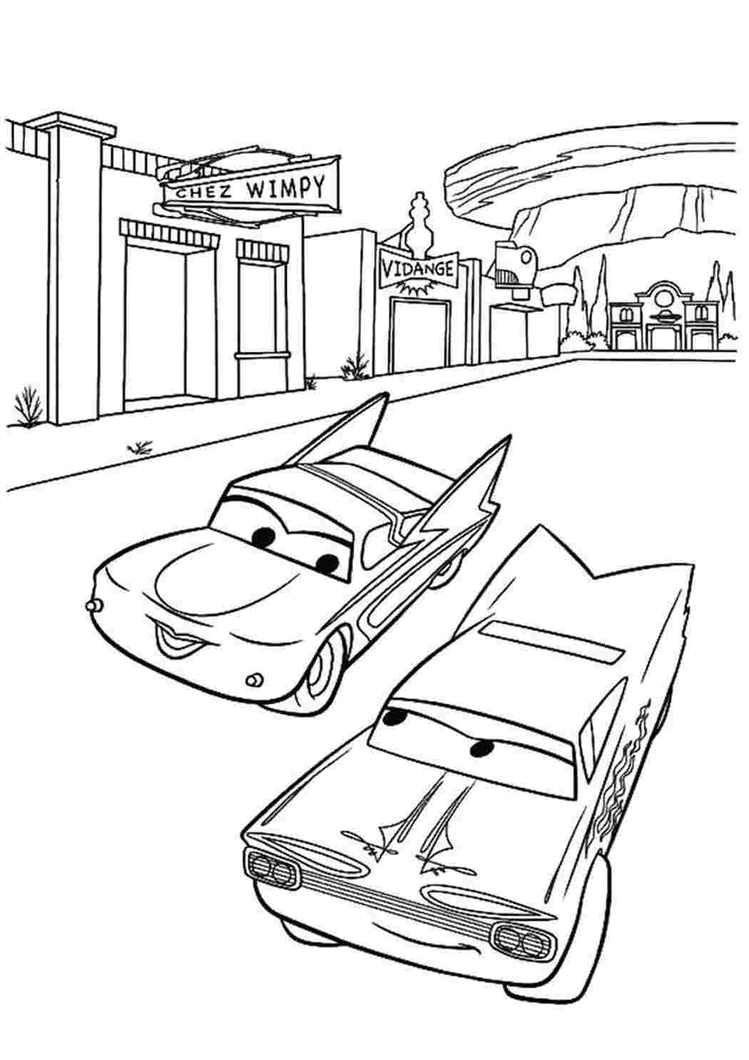 Раскраска Розфарбування з мультфільму Тачки