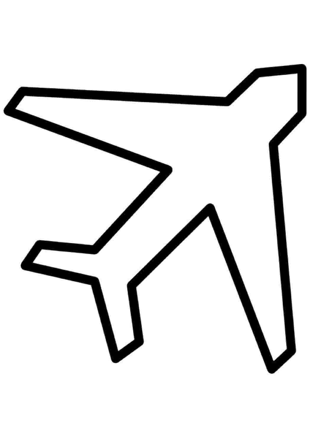 Раскраска Контур шаблону та трафарету літака для вирізання та поправок у дитячому садку