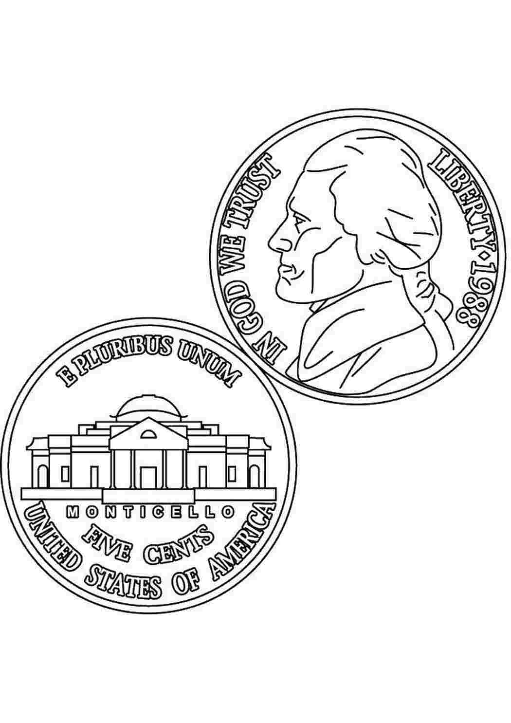 Раскраска 5 центів
