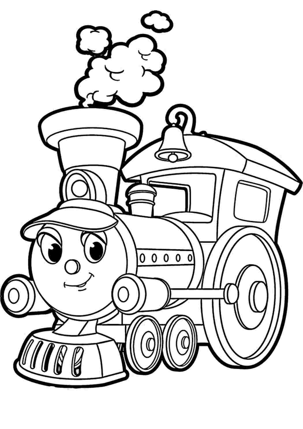 Раскраска Гарні розмальовки Живого паровозика з розмальовками для очей для малюків 4 років