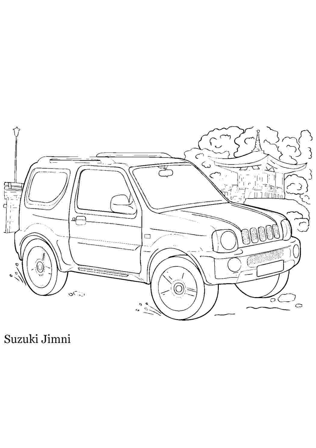 Раскраска розфарбуй машину розмалюй Suzuki