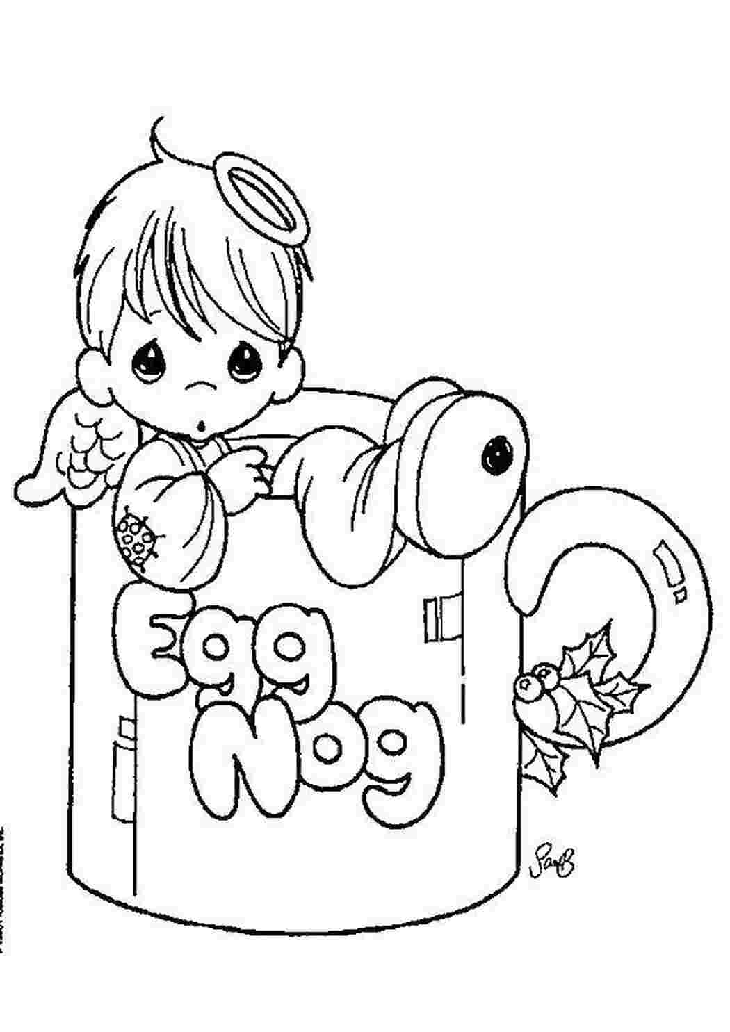 Раскраска Ангел у чашці