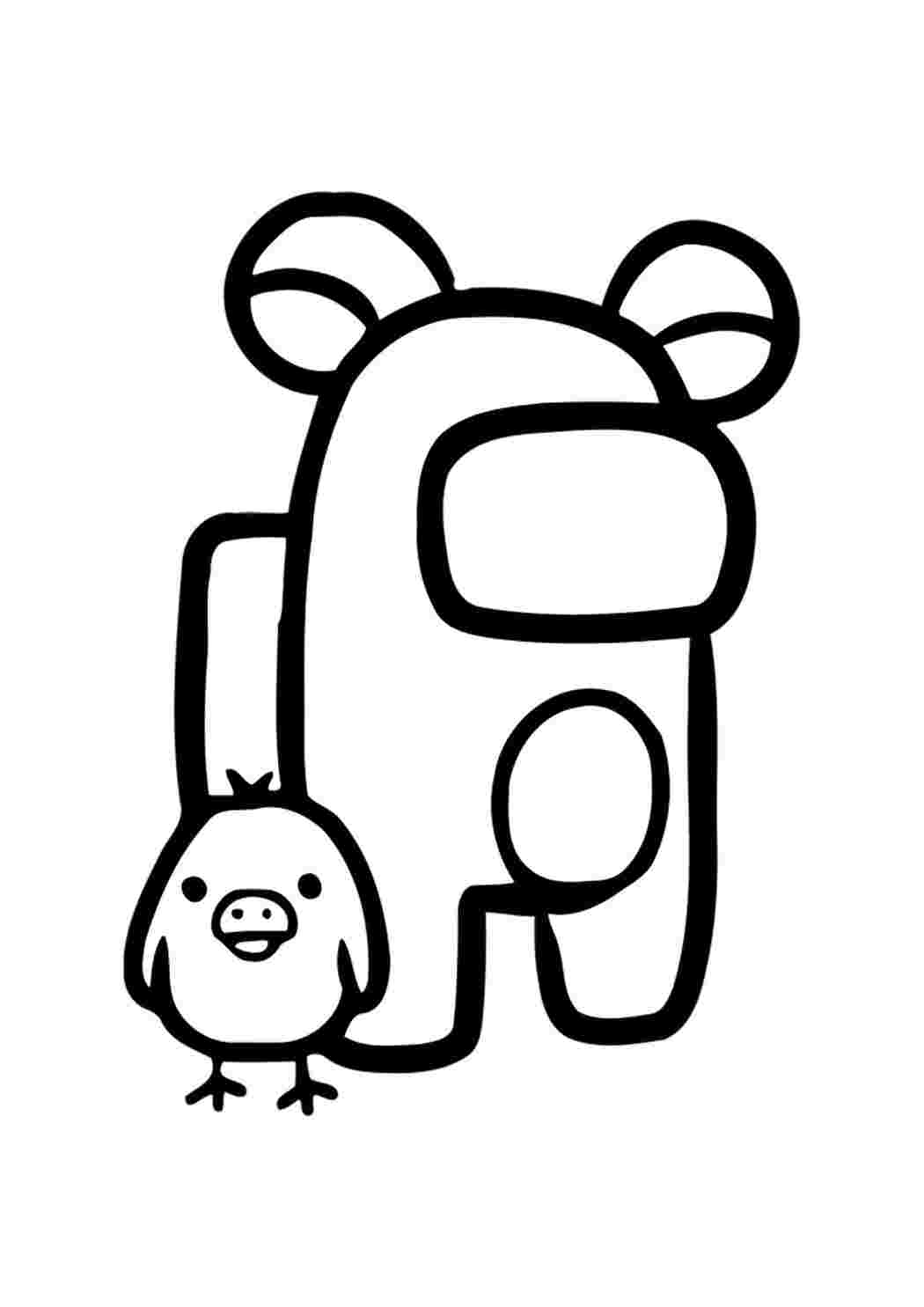 Раскраска Гарні розмальовки Персонаж і його песик пташка